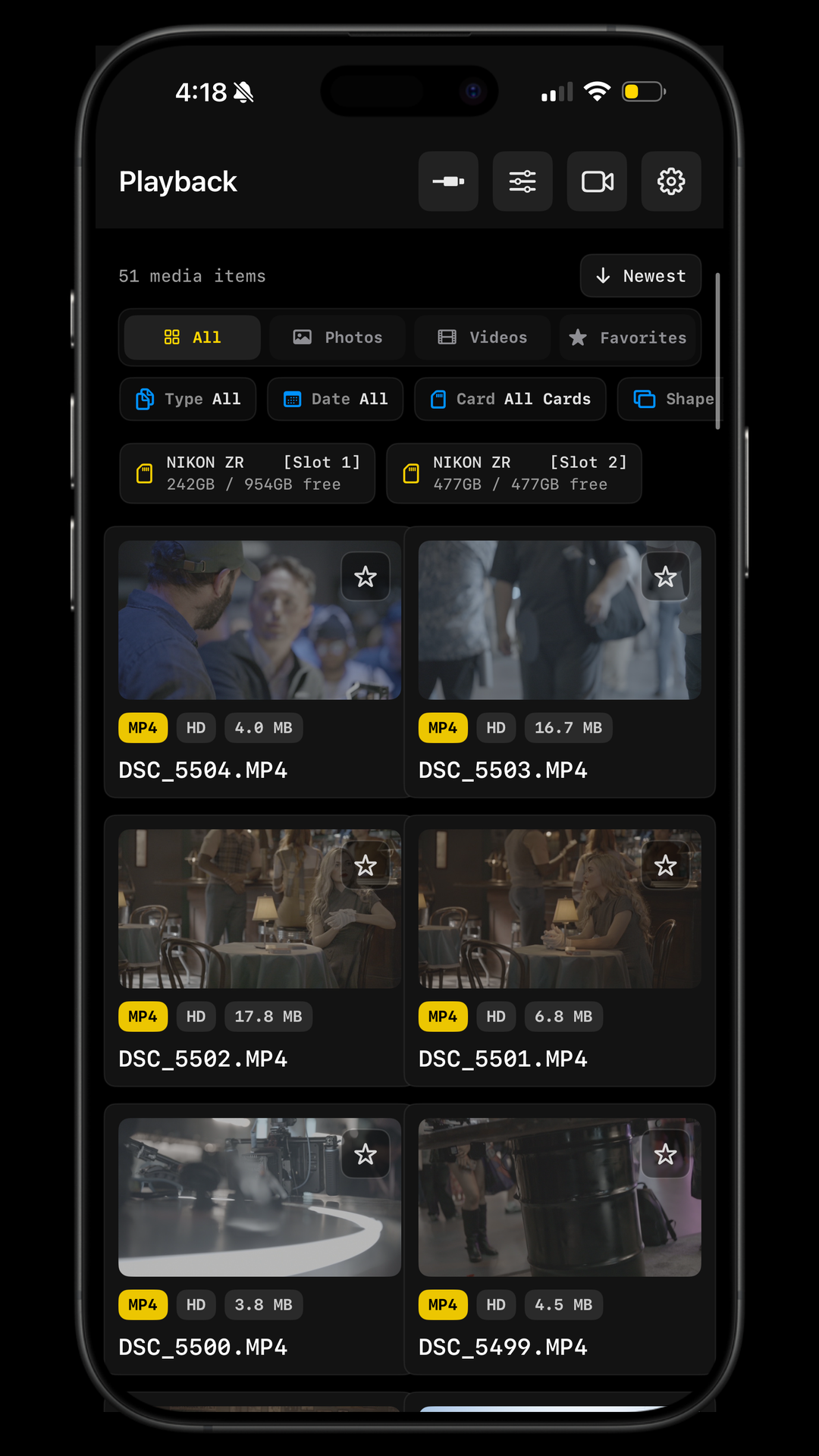 ZR Ctl portrait playback gallery grid
