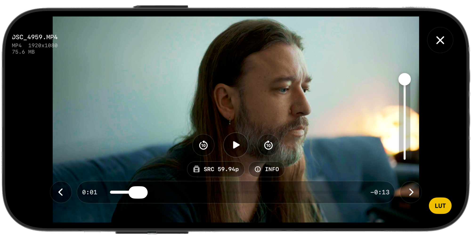 Playback with LUT preview